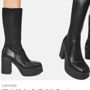 Lamoda slick nicks calf high boots